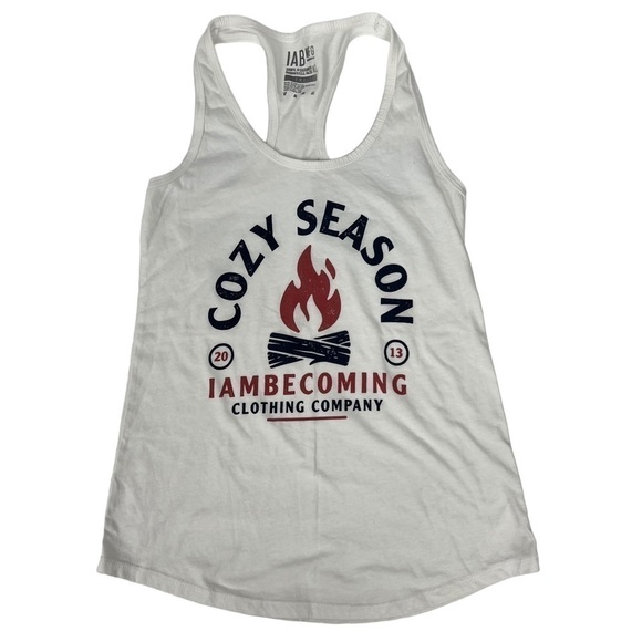 I AM BECOMING Women’s Activewear Cycling Tank Tops Small Bundle/2 White Graphic - Picture 1 of 11